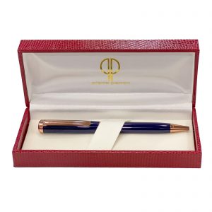 Ballpoint Pen Blue With Rose Gold Trim