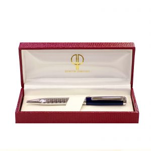 Ballpoint Pen Blue & Silver Design
